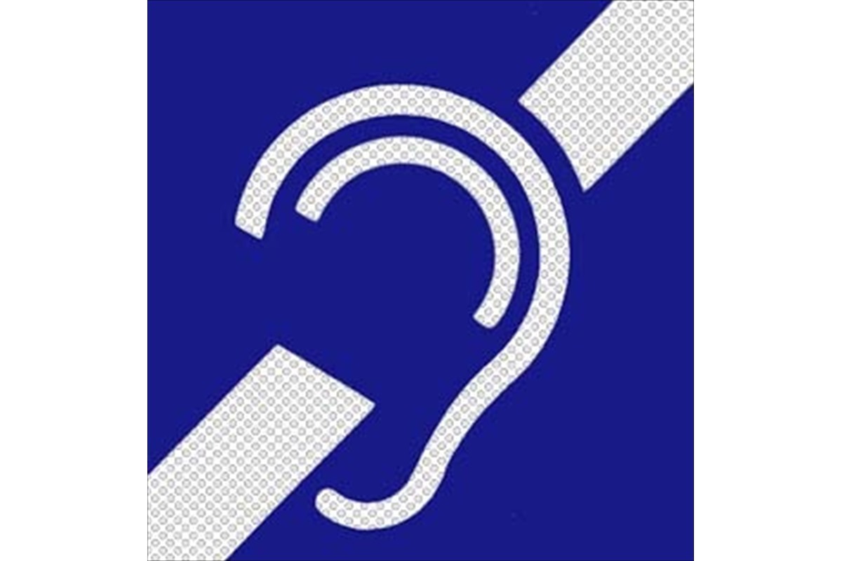 Знак инвалид для глухих, тактильный.