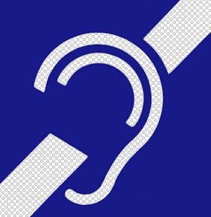 Знак инвалид для глухих, тактильный.